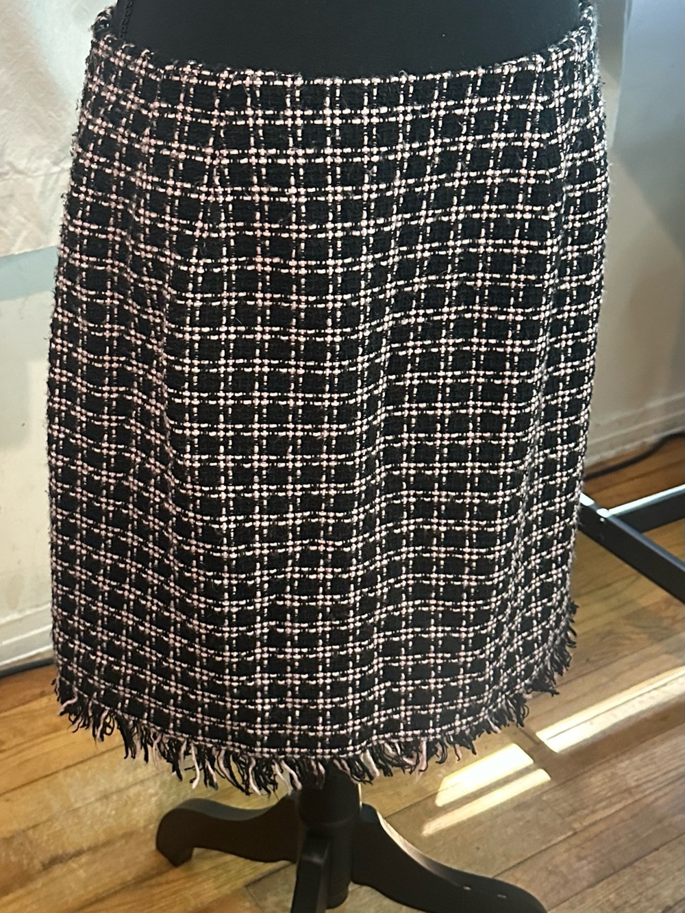 Black and Pink Houndstooth Mini Skirt - Classic Women's Skirt - Picture 8 of 8